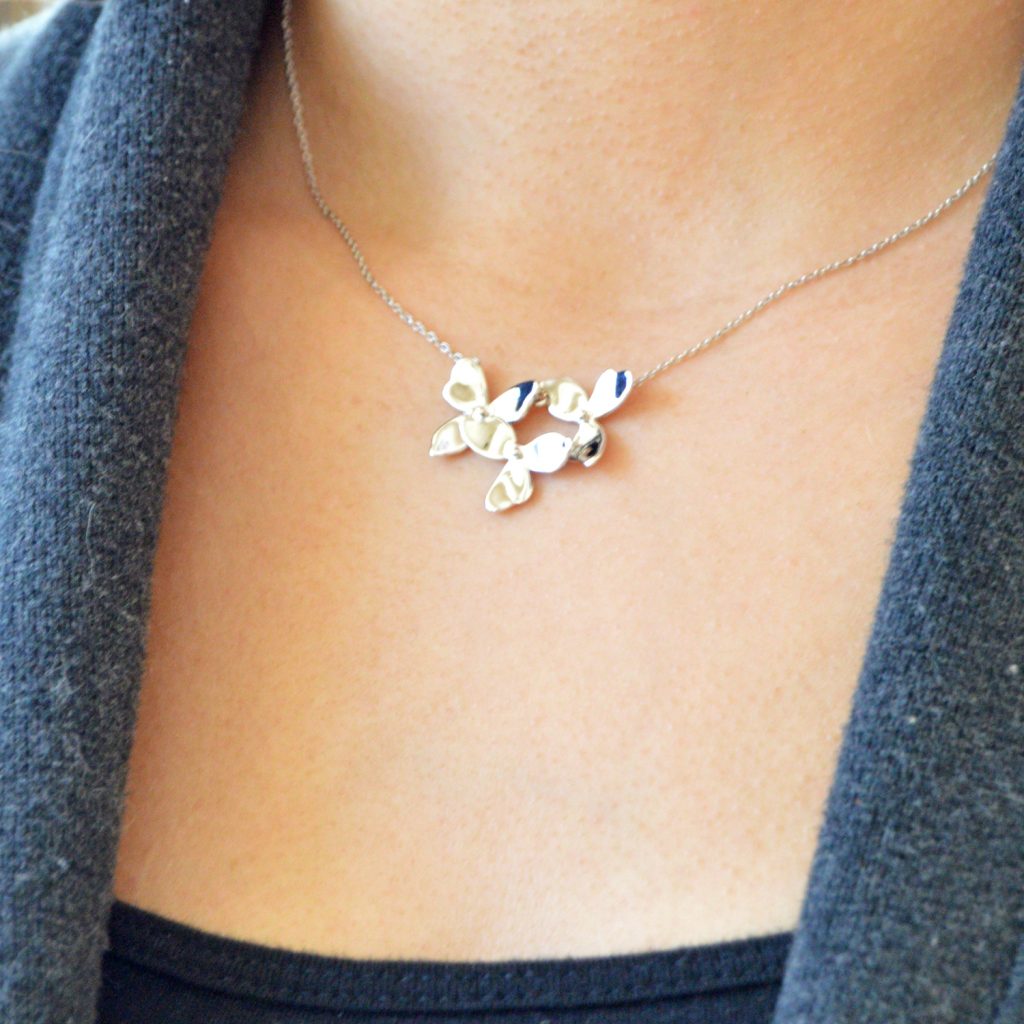blossom floral sterling silver necklace by Kit Heath