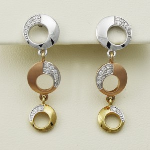 14k Rose, White, & Yellow Gold Earrings - Morgan's Treasure - Custom Jewelry