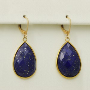 Lapis Lazuli Earrings in 14k yellow gold - Morgan's Treasure - Custom Jewelry