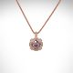 vintage inspired halo rose gold morganite and diamond necklace