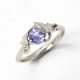 Lavender sapphire leaf and vine ring custom designed by Morgan's Treasure Custom Jewelry in Westerville, OH