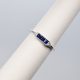Sapphire and diamond dainty stackable geometric ring in white gold