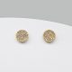 Round stud earrings in 14K yellow gold with pave set diamonds