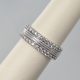 Wide double row diamond ring with millgrain center detail in 14K white gold