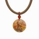 Earth tones agate medallion and bead necklace