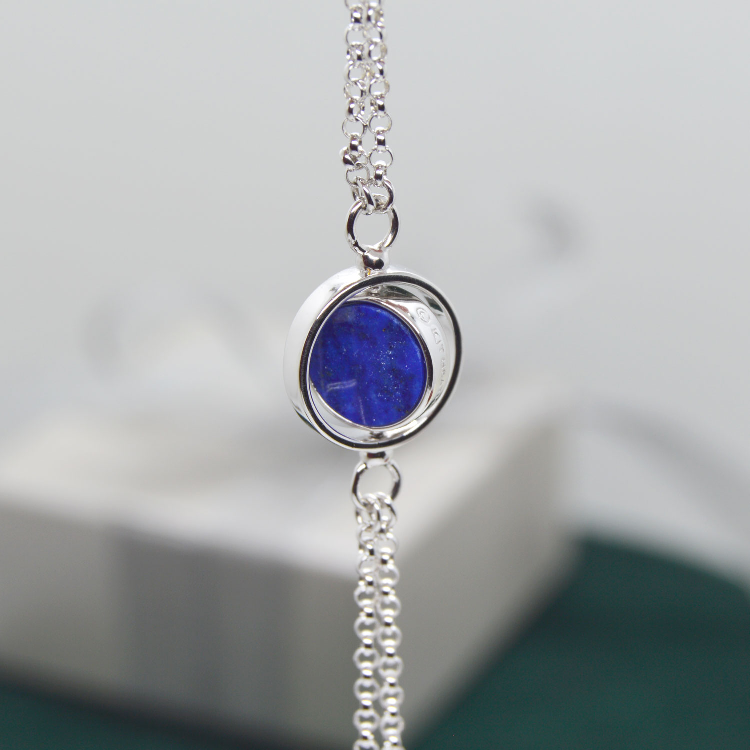 Sterling Silver Lapis and Mother of Pearl Bracelet