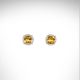 Citrine stud earrings with diamond halo in 14k white gold