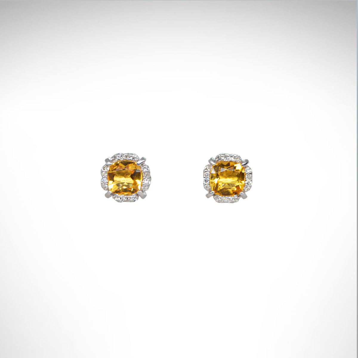 Citrine stud earrings best sale white gold