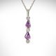 Kite shaped purple sapphire pendant with diamonds, designed by Morgan's Treasure