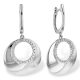 Round circle cutout in 14k white gold with ring of diamond accents