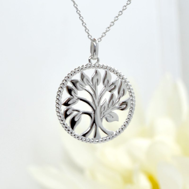 Sterling Silver Tree of Life pendant with 16"-18" adjustable chain.