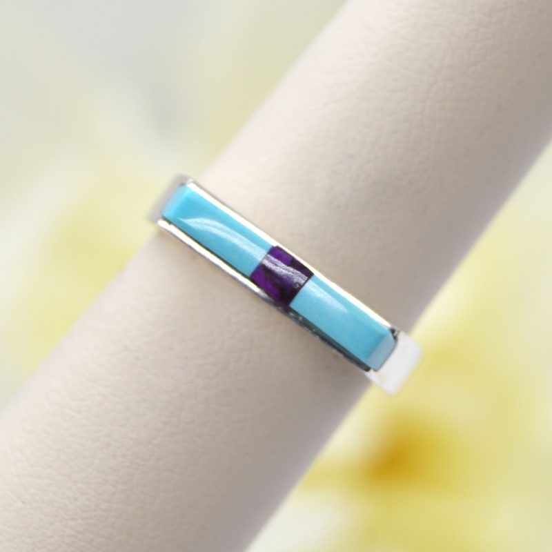 Sterling Silver ring with Turquoise and Sugelite