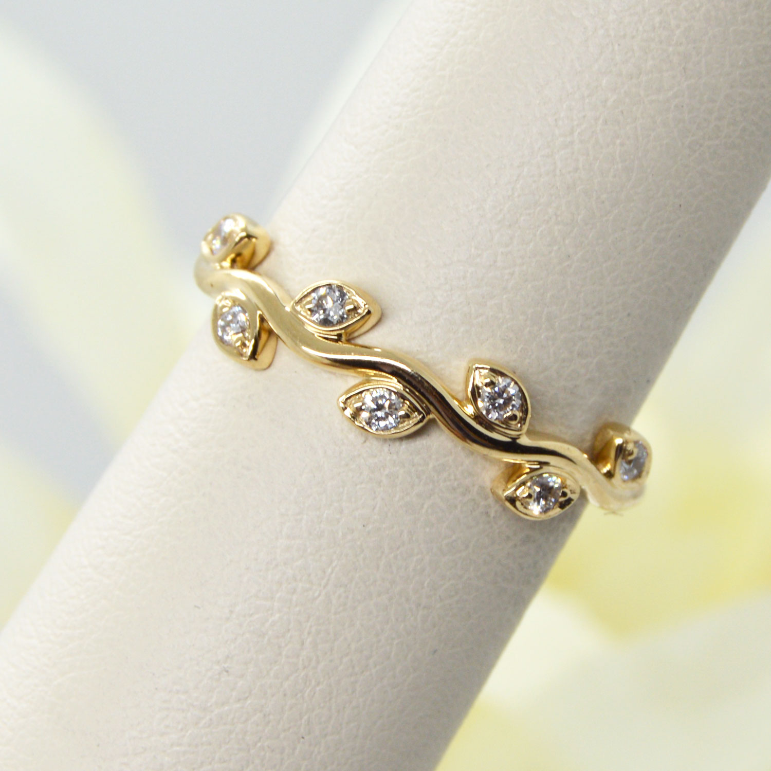 Rose Gold Engagement Ring, Leaf Ring Wedding Set White Sapphire Nature Vine  Ring | Benati