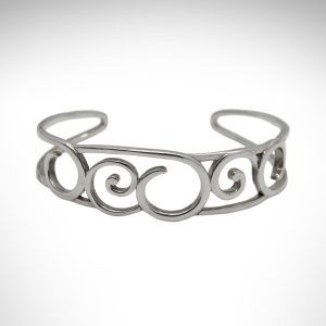 sterling silver bracelet with scroll design by kit heath