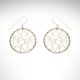 14k white and yellow gold dream catcher style dangle earrings