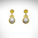 24K yellow gold earrings with pearl dangles, prehistoric works