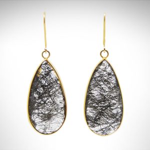 Details about   Black Rutile Quartz 18K Gold Plated 925 Sterling Silver Dangle Earrings Jewelry 