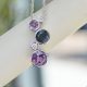 Allison Kaufman necklace in 14k white gold with amethyst and london blue topaz with diamond accents, bezel set necklace