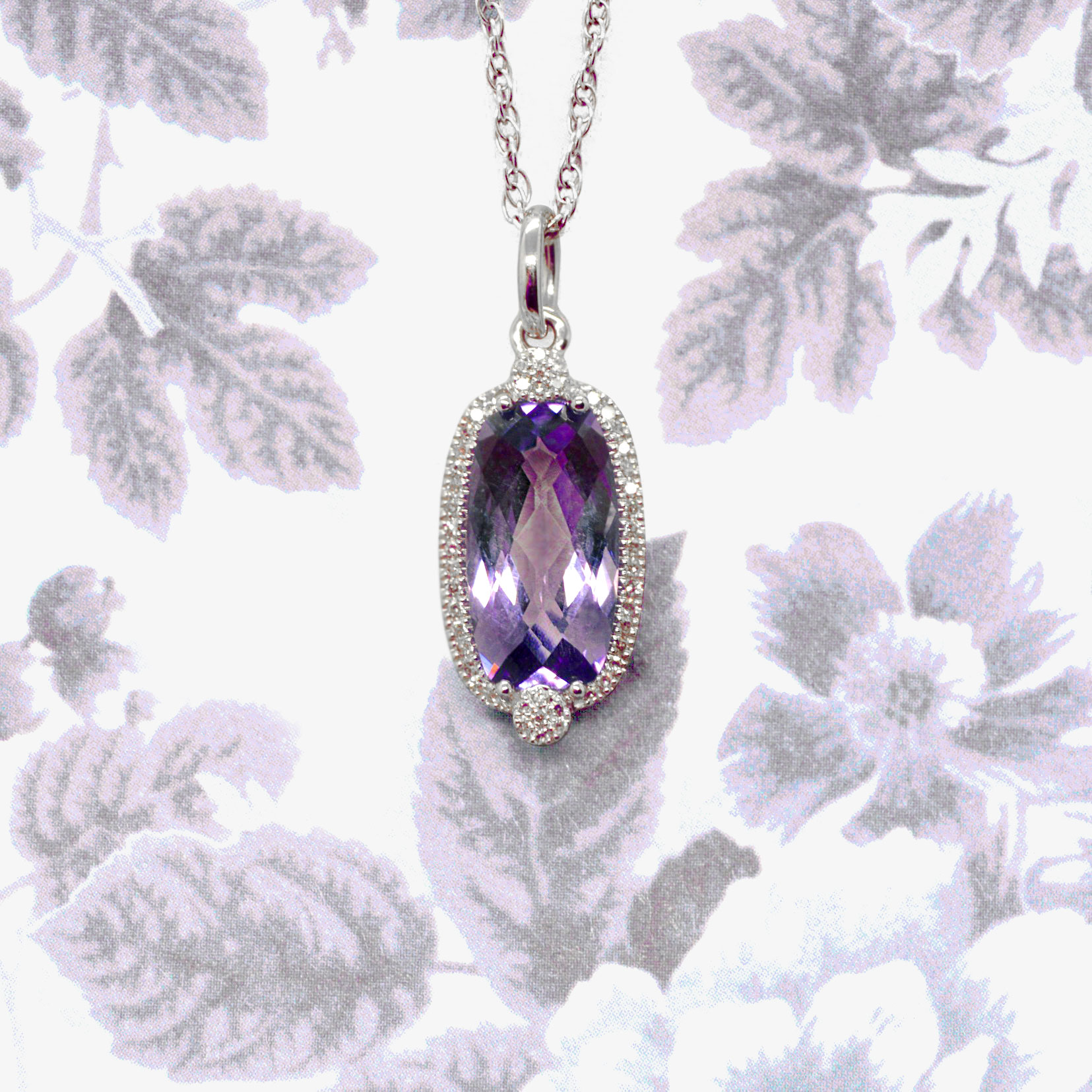 amethyst diamond necklace