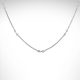 14k white gold necklace with double chain and dainty diamonds