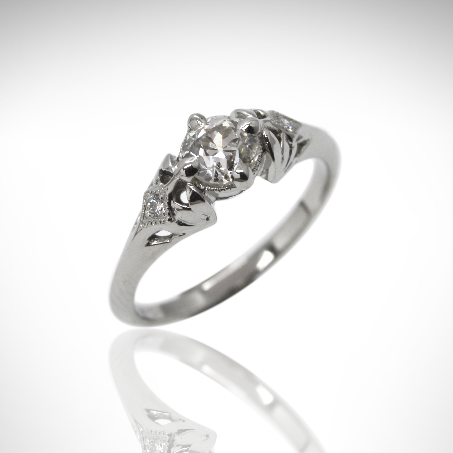 Old European Cut Diamond Ring In 14kt White Gold Morgan S Treasure Old European Cut Diamond Ring In 14kt White Gold Morgan S Treasure