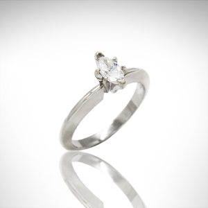 white gold engagement ring with marquise, solitaire engagement ring with prongs