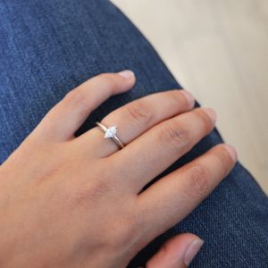 white gold engagement ring with marquise, solitaire engagement ring with prongs